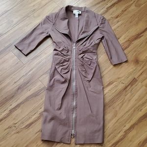 Taupe Joseph Ribkoff zipper dress
